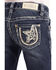 Rock & Roll Denim Girls' Star & Horseshoe Medium Bootcut Jeans, Blue, hi-res