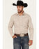 Image #1 - Justin Men's Boot Barn Exclusive Geo Print Long Sleeve Button-Down Stretch Western Shirt, Light Grey, hi-res