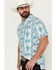 Image #2 - Panhandle Men's Southwestern Print Short Sleeve Performance Polo Shirt , White, hi-res