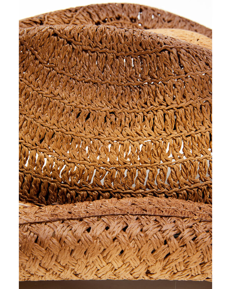 Shyanne Women's Caz Rustic Bead Braided Western Straw Hat, Tan, hi-res