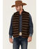 Image #1 - Cripple Creek Men's Navajo Print Zip-Front Blanket Vest, Brown, hi-res