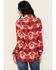 Image #4 - Roper Women's Southwestern Print Long Sleeve Pearl Snap Blouse , Red, hi-res