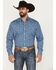 Image #1 - Stetson Men's Floral Long Sleeve Button Down Shirt, Blue, hi-res