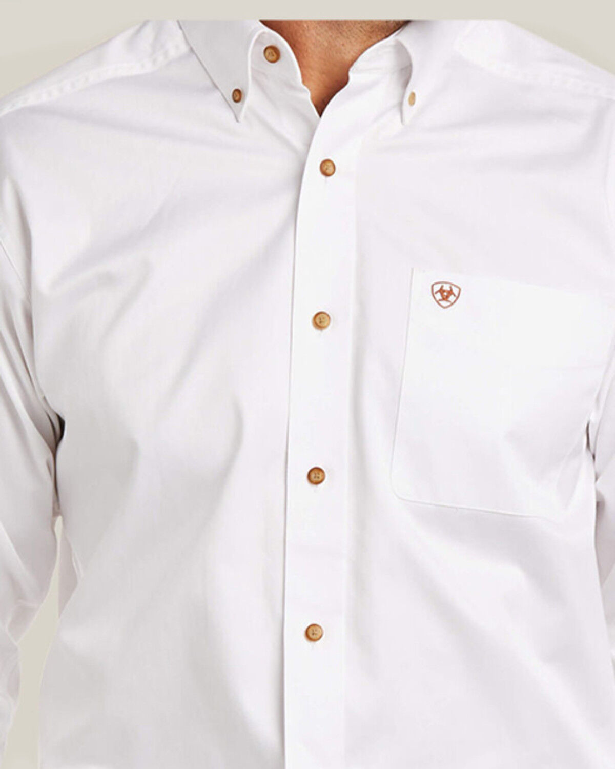 Image #3 - Ariat Men's Solid Twill Fitted Long Sleeve Button-Down Western Shirt, White, hi-res