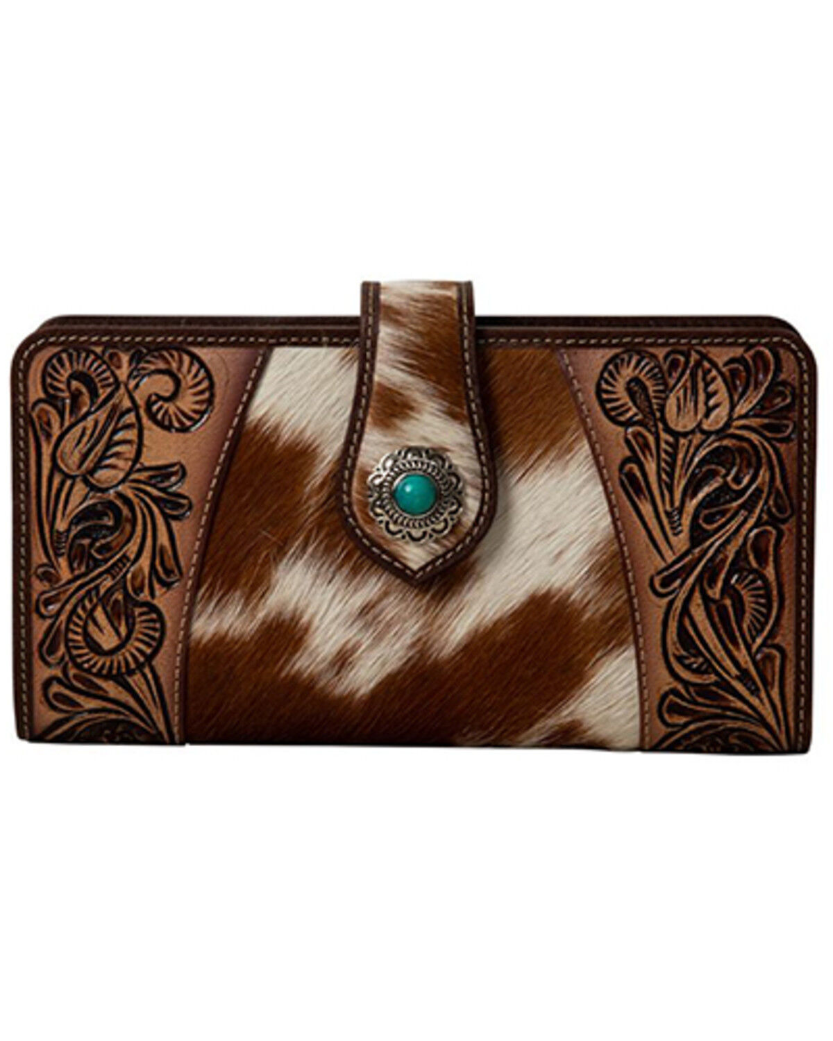 Image #1 - Myra Bag Women's Roscoe Hand-Tooled Wallet, Brown, hi-res