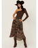 Image #1 - Shyanne Women's Printed Ruffle Midi Skirt, Dark Brown, hi-res