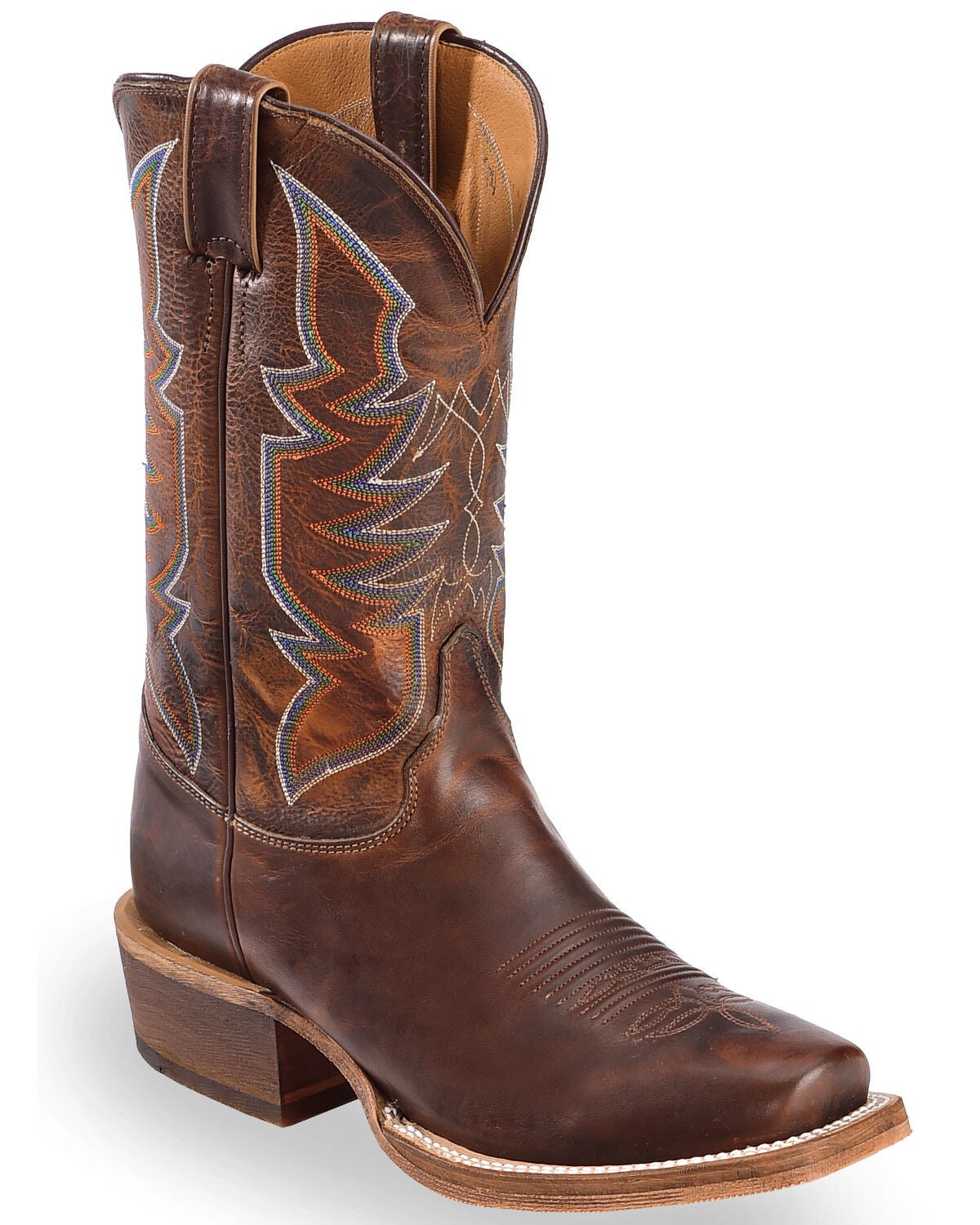 Justin Men's Bent Rail Men's Navigator Performance Western Boots - Square Toe, Brown, hi-res