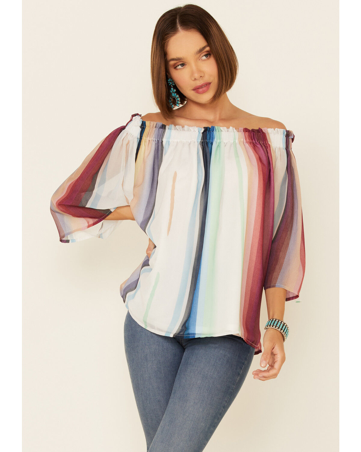 Image #1 - Tasha Polizzi Morroco Striped Off-Shoulder Top, Multi, hi-res