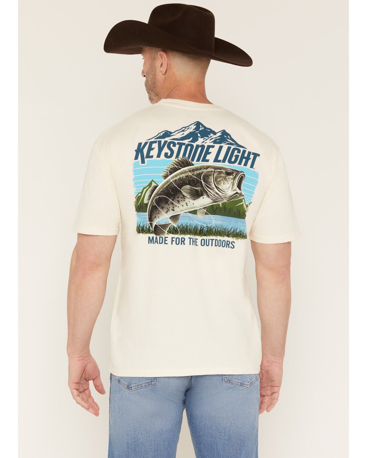 Image #1 - Changes Men's Keystone Light Short Sleeve Graphic T-Shirt, Natural, hi-res