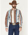 Image #1 - Wrangler Men's Brushpopper Denim Striped Long Sleeve Snap Western Shirt, Multi, hi-res