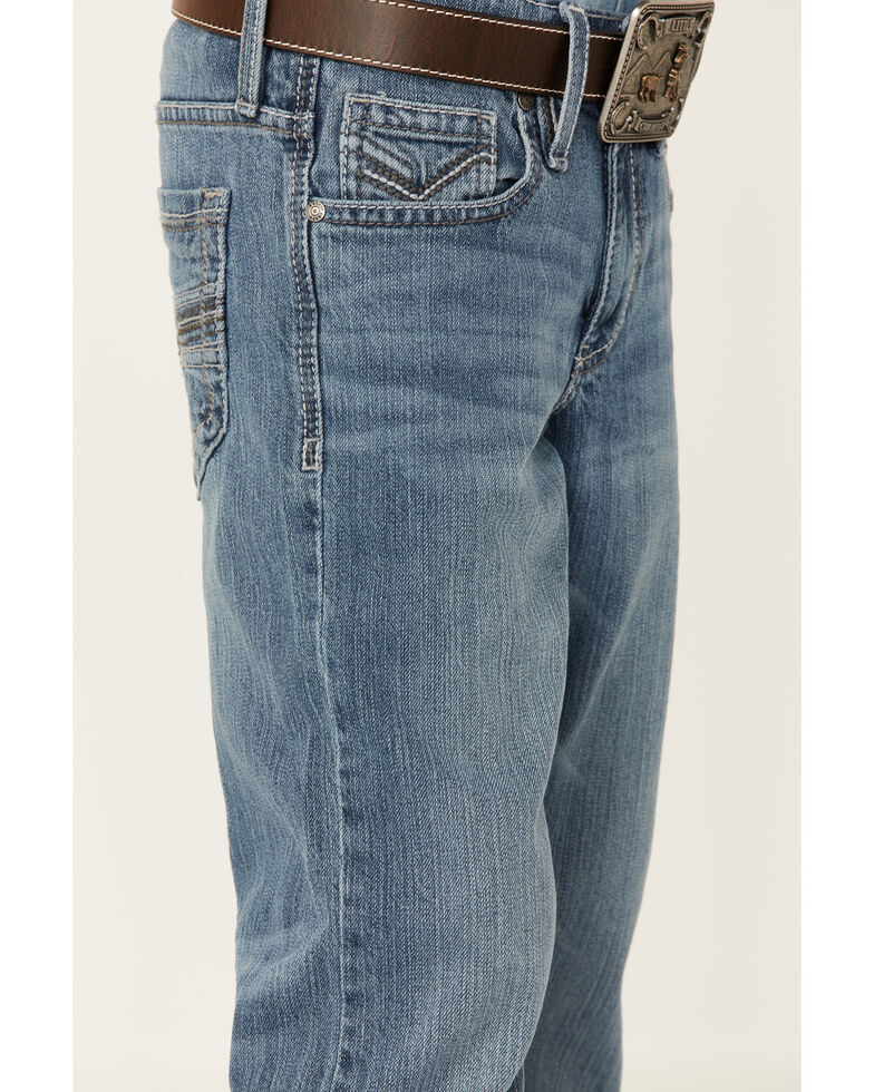 Cody James Boys' Light Wash Earp Stretch Relaxed Bootcut Jeans - Big , Blue, hi-res