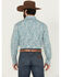 Image #4 - Panhandle Men's Paisley Print Long Sleeved Pearl Snap Western Shirt, Turquoise, hi-res