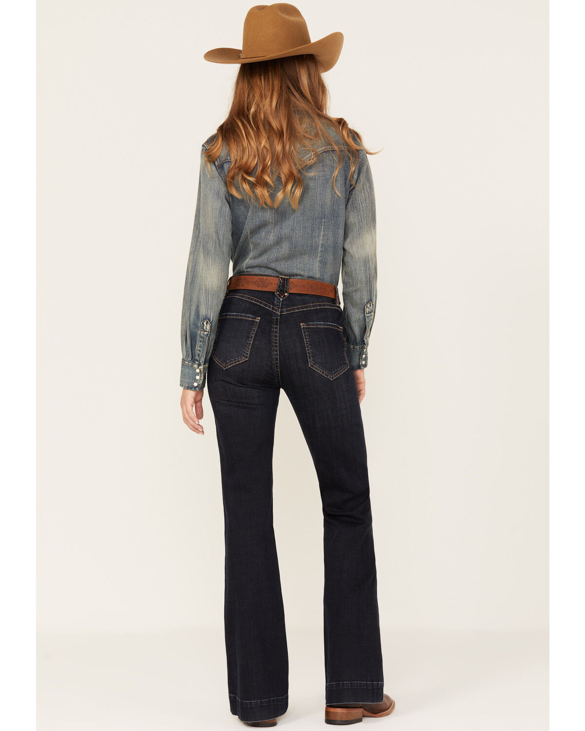 Image #3 - Rock & Roll Denim Women's Dark Wash High Rise Trouser Jeans, Blue, hi-res