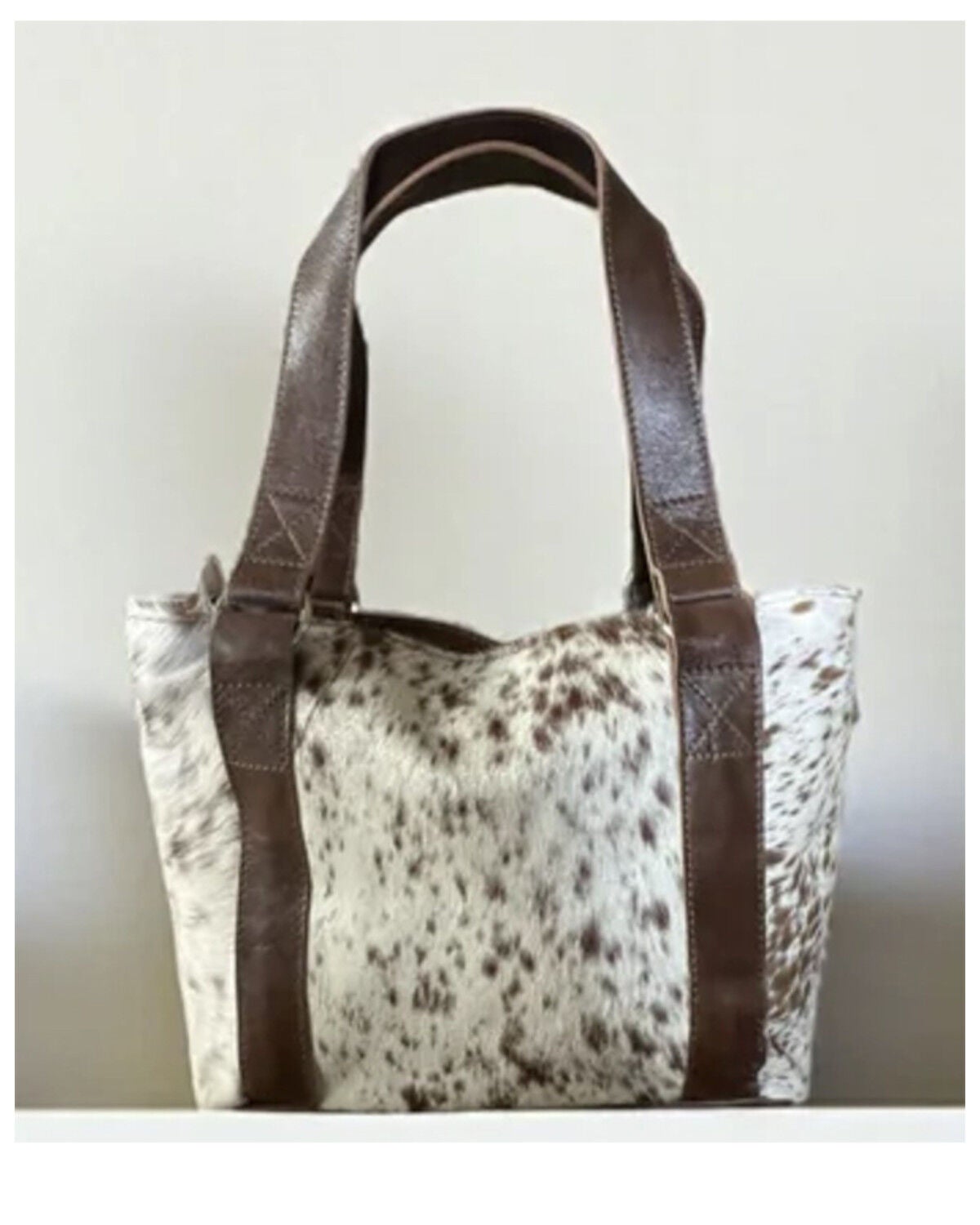 Ranch Junkie Women's Highlands Genuine Cowhide Tote Handbag, Brown, hi-res
