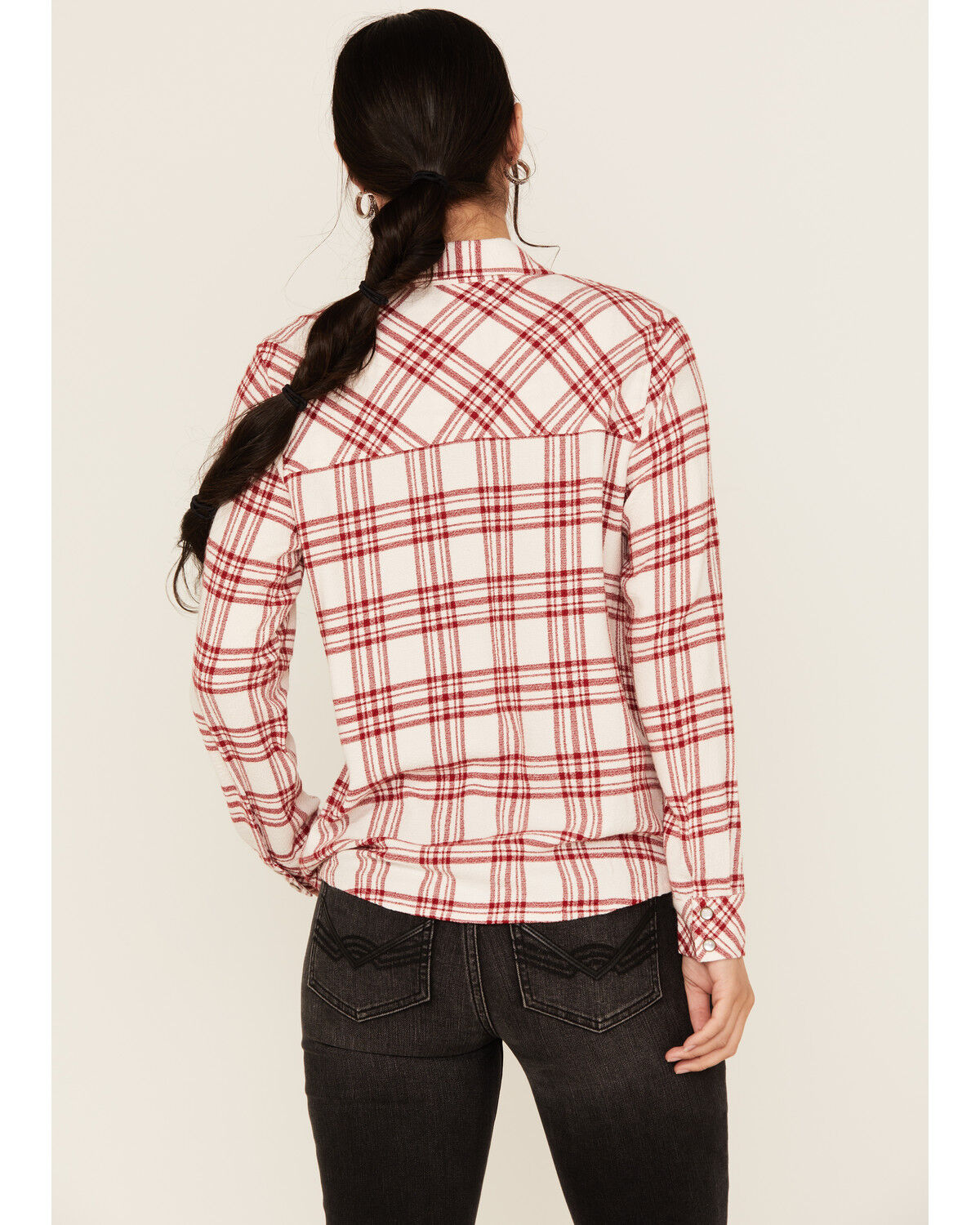 Image #4 - Idyllwind Women's Anna Plaid Print Long Sleeve Snap Western Shirt, Ivory, hi-res