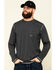 Ariat Men's Charcoal Rebar Workman Camo Flag Graphic Long Sleeve Work T-Shirt - Big , Charcoal, hi-res
