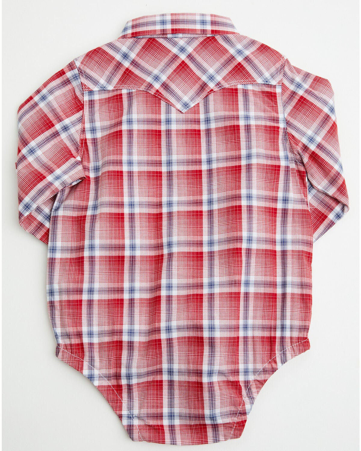 Image #3 - Wrangler Infant Boys' Plaid Print Long Sleeve Snap Onesie, Red, hi-res
