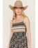 Image #2 - Wild Moss Women's Border Print Smocked Front Midi Dress, Blue, hi-res