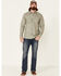 Moonshine Spirit Men's Sundial Geo Print Long Sleeve Snap Western Shirt , Forest Green, hi-res
