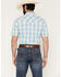 Image #4 - Kimes Ranch Men's Spade COOLMAX&reg; Plaid Print Short Sleeve Pearl Snap Western Shirt, Blue, hi-res