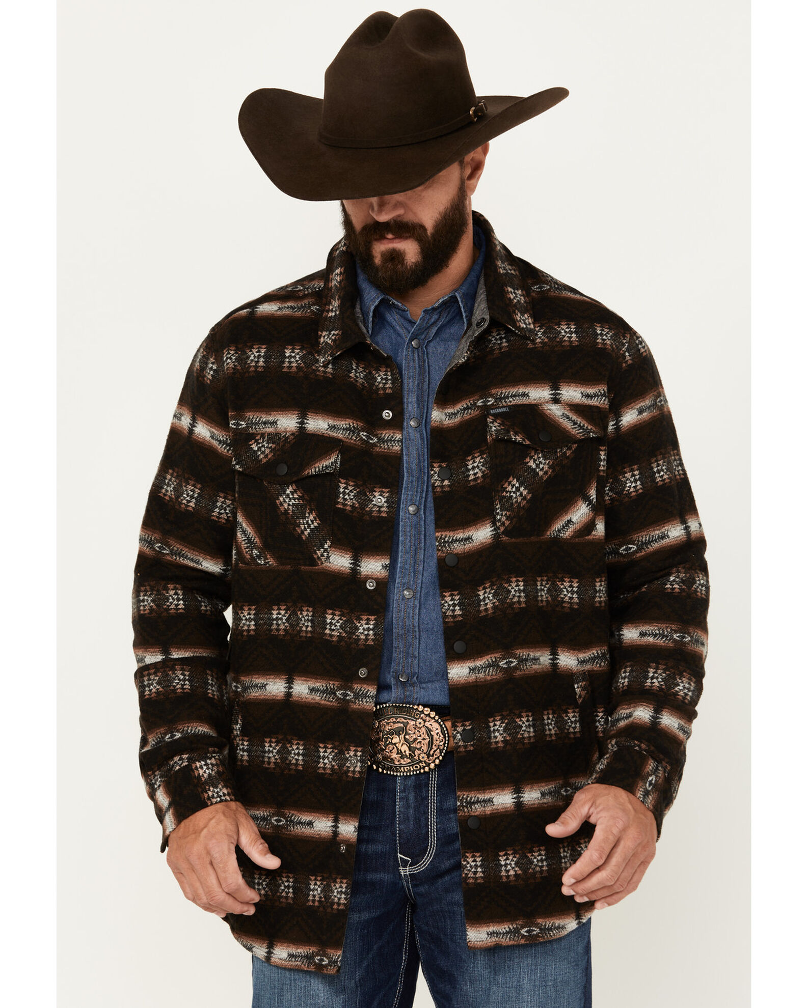 Denim shacket men's sale