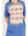 Image #3 - Bohemian Cowgirl Women's Bleach Americana Hats Short Sleeve Graphic Tee, Blue, hi-res