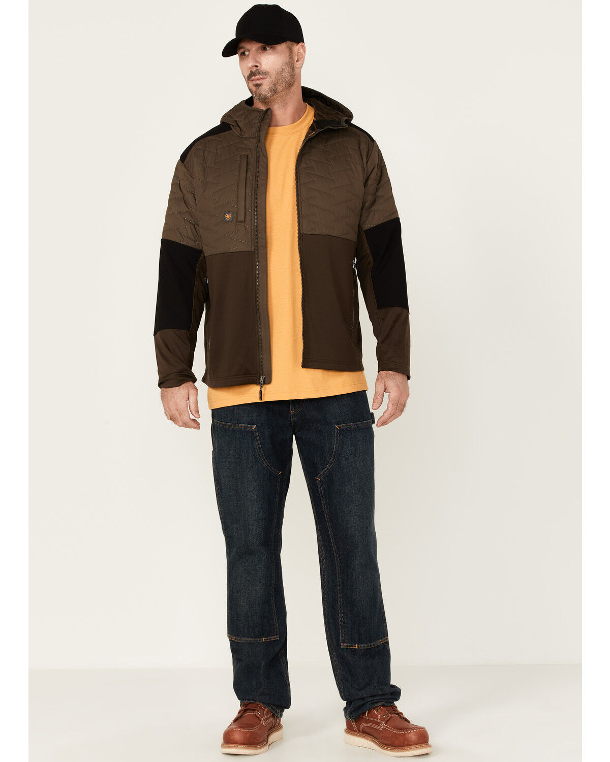 Image #2 - Ariat Men's Rebar Wren Cloud 9 Insulated Zip-Front Work Jacket, Brown, hi-res