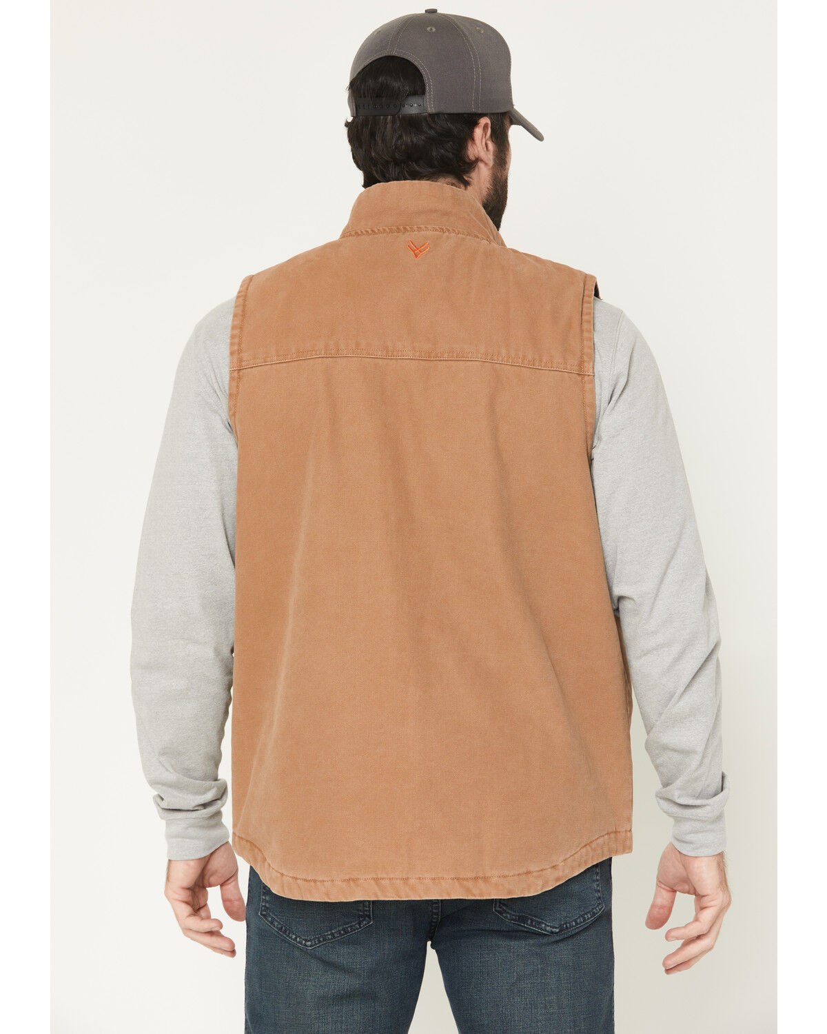 Image #4 - Hawx Men's Fleece Lined Solid Duck Canvas Vest, Rust Copper, hi-res