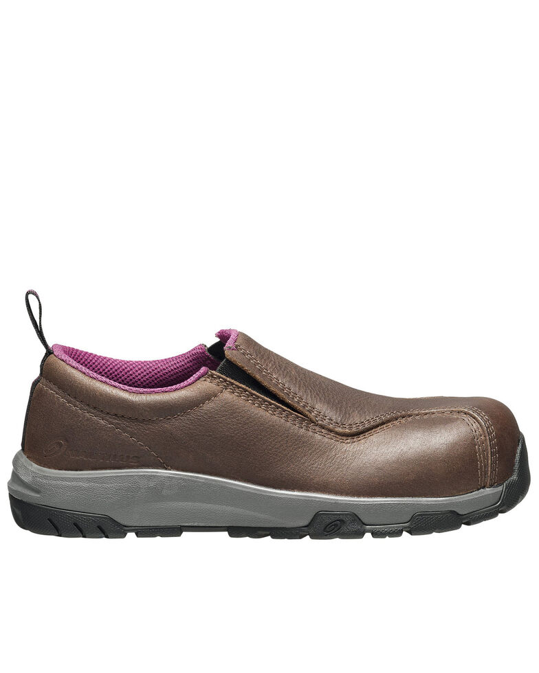 Nautilus Women's Slip-On Work Shoes - Composite Toe, Brown, hi-res
