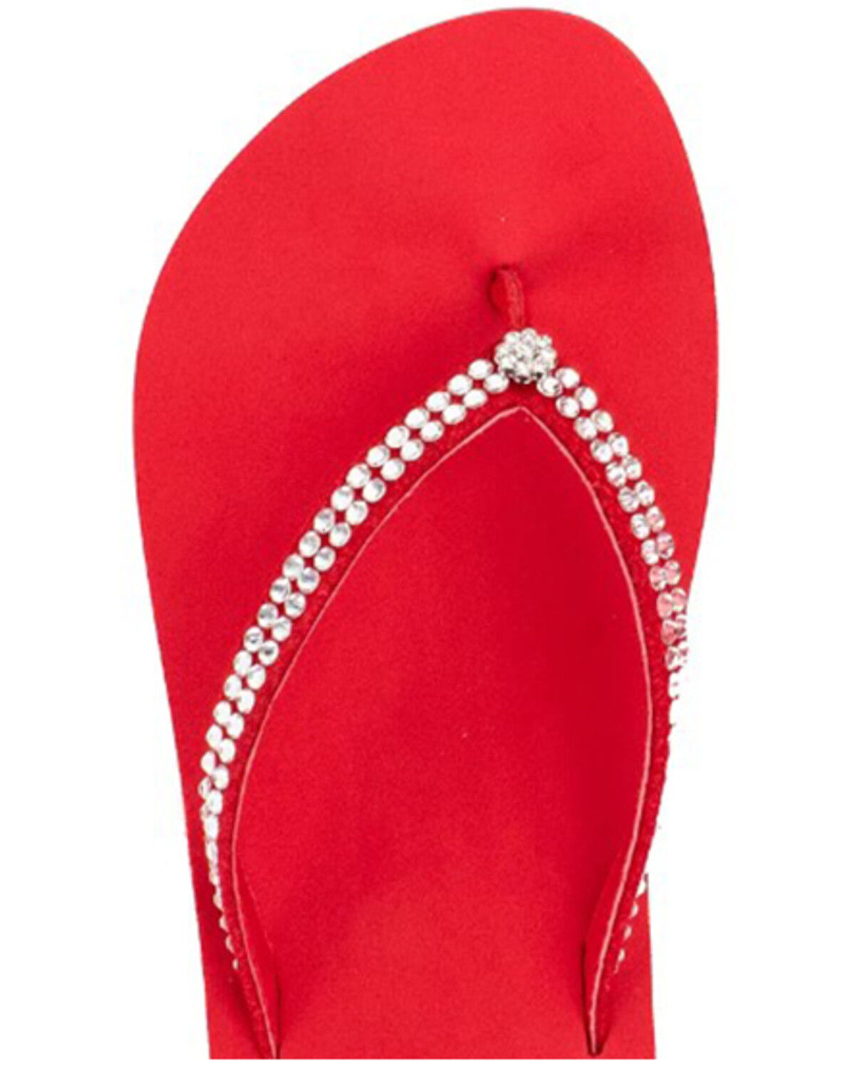 Image #3 - Yellow Box Women's Jello Rhinestone Sandals, Red, hi-res