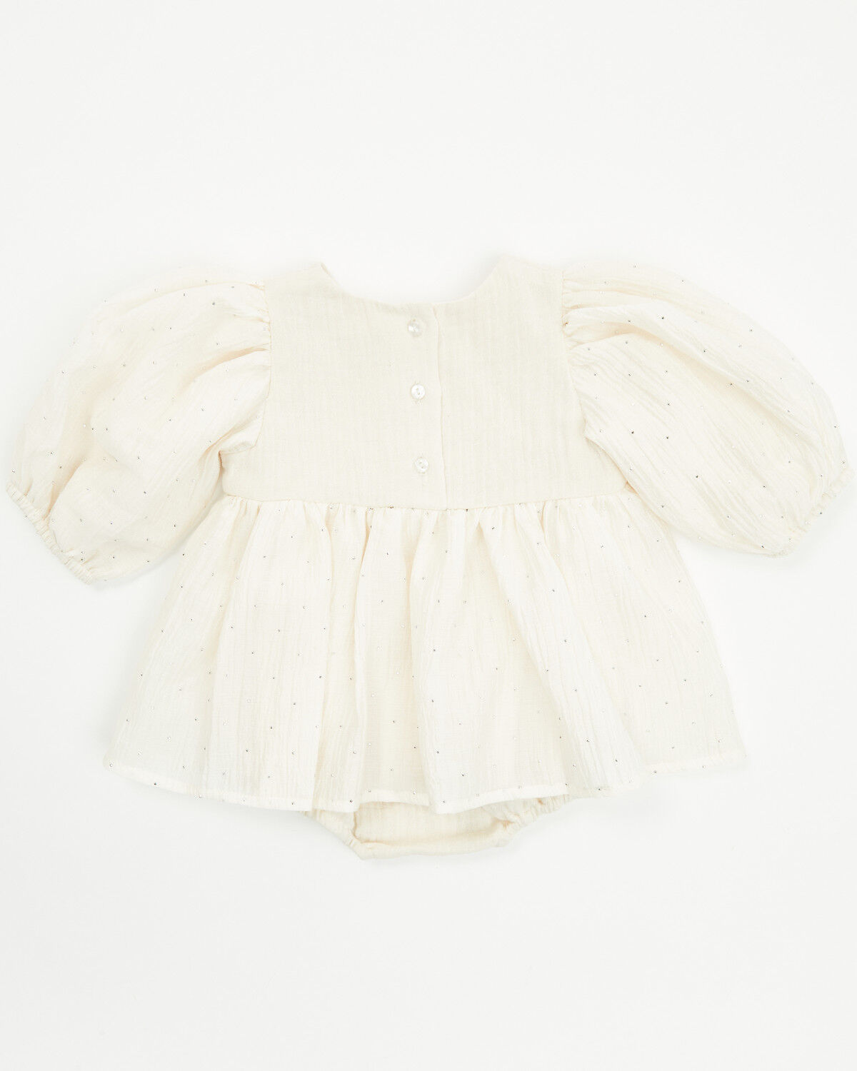 Image #3 - Yura Infants Girls' Embellished Long Sleeve Onesie, White, hi-res