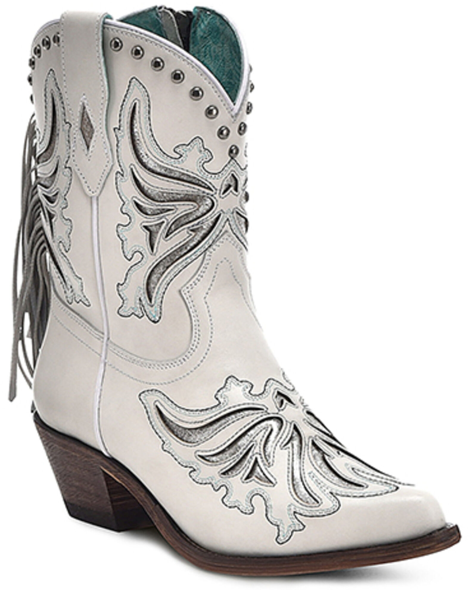 Corral Women s Fringe Inlay Ankle Western Boots Pointed Toe Country Outfitter