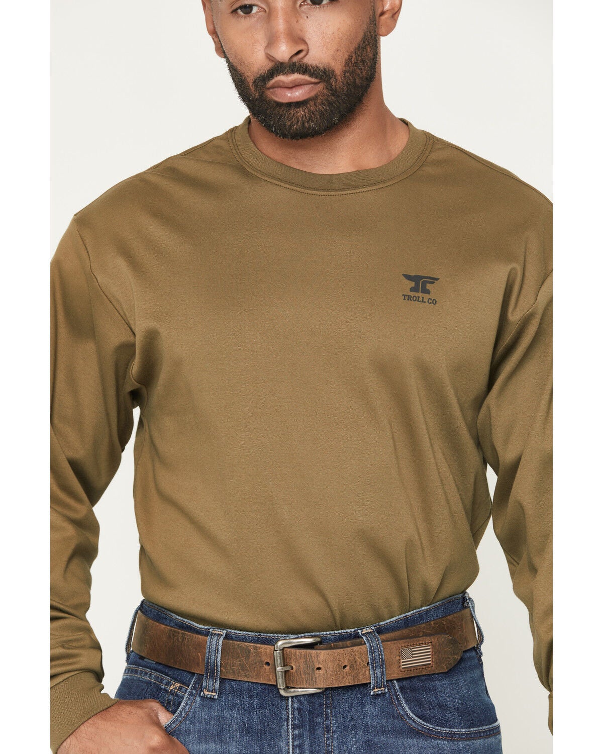 Image #3 - Troll Co Men's FR DHCM Anvil Long Sleeve Graphic Work T-Shirt, Olive, hi-res