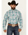 Image #1 - Wrangler Men's Plaid Print Logo Long Sleeve Button-Down Western Shirt, Green, hi-res