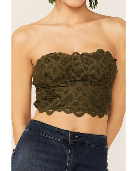 Image #2 - Free People Women's Army Adella Corset Bralette , Olive, hi-res