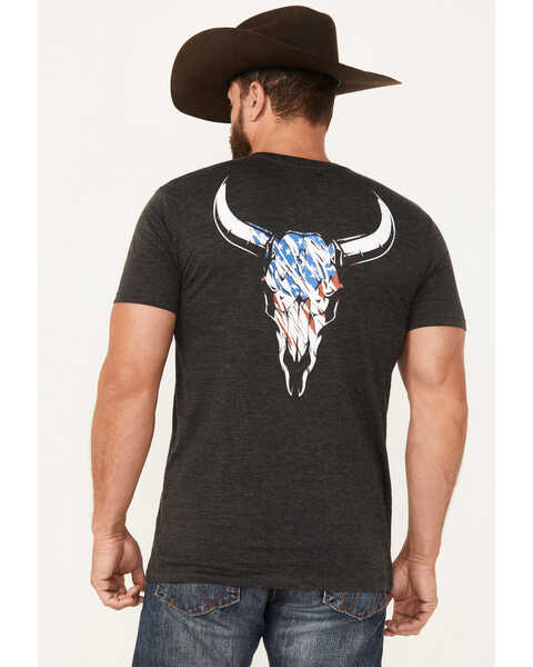 Image #4 - Cody James Men's Bull Skull Scratch Short Sleeve Graphic T-Shirt, Black, hi-res