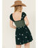 Image #4 - Free People Women's Tory Floral Smocked Mini Dress, Green, hi-res