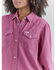 Image #2 - Wrangler® X Barbie™ Women's Dreamy Denim Western Shirt Dress, Pink, hi-res