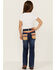 Image #3 - Ranch Dress'n Girls' Medium Wash Serape Pocket Stretch Regular Bootcut Jeans, Blue, hi-res