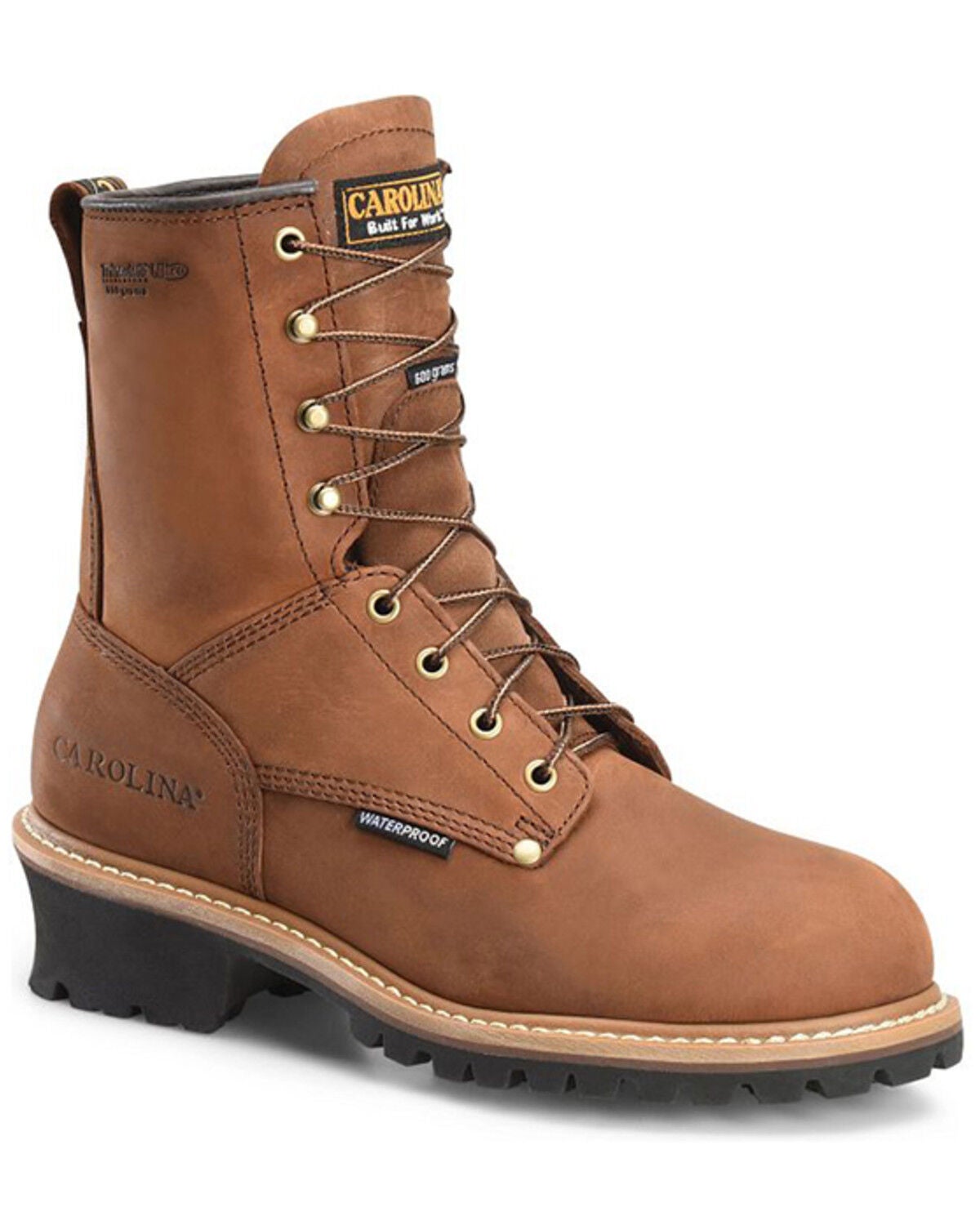 Image #1 - Carolina Men's Waterproof Insulated Logger Boots - Soft Toe, Brown, hi-res