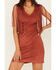 Image #3 - Idyllwind Women's Lady Bird Faux Suede Fringe Muscle Sleeve Mini Dress, Pecan, hi-res