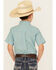 Image #4 - Wrangler Riata Boys' Plaid Print Short Sleeve Button-Down Western Shirt, Teal, hi-res