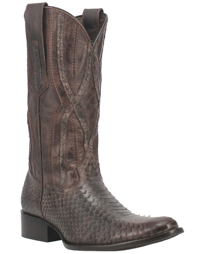 Dingo Men's Ace High Snake Print Western Boots - Almond Toe, Brown, hi-res