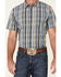 Gibson Men's Echo Plaid Short Sleeve Button-Down Western Shirt , Medium Blue, hi-res