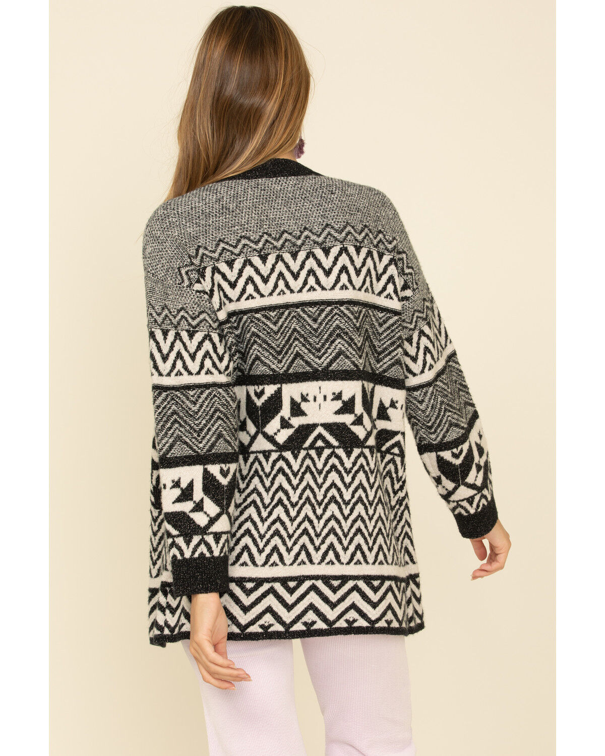 geo print cardigan