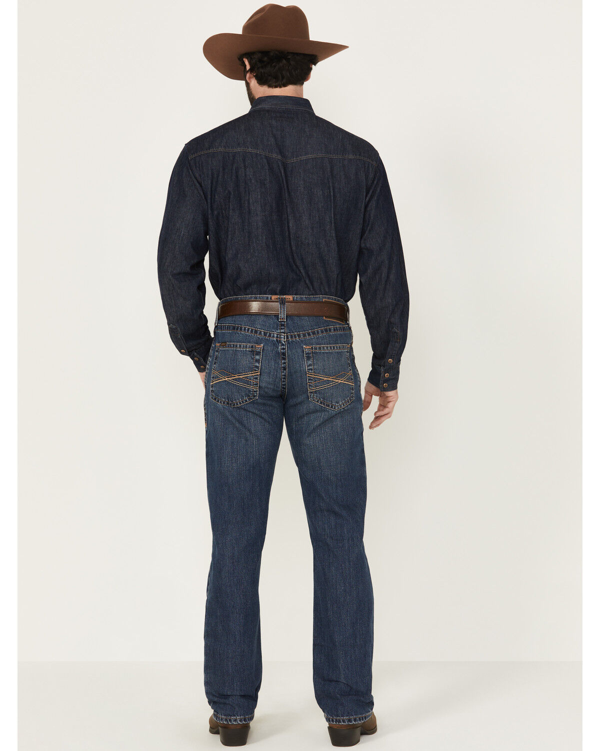Image #3 - Ariat Men's M4 Newton Norwich Medium Wash Relaxed Straight Rigid Denim Jeans, Medium Wash, hi-res