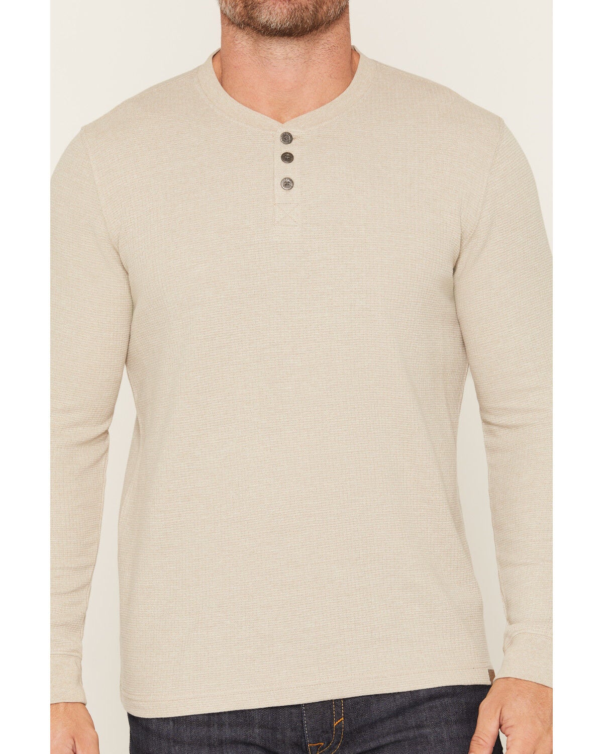 Image #3 - Dakota Grizzly Men's Jesse Long Sleeve 1/4 Button-Down Henley Shirt, Sand, hi-res