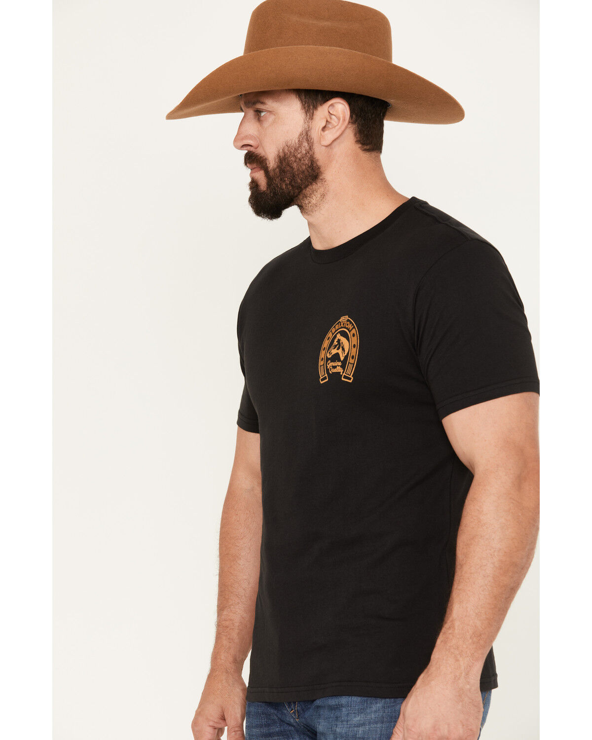 Image #2 - Brixton Men's Horseshoe Graphic Short Sleeve Tailored T-Shirt, Black, hi-res