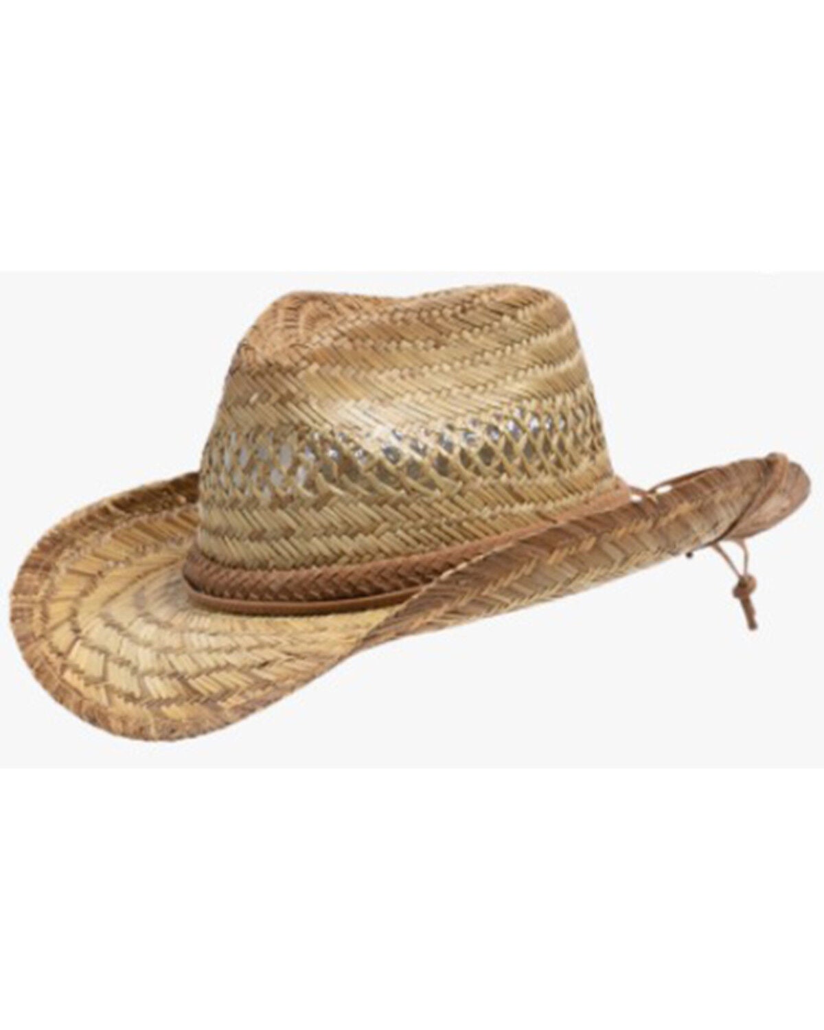 Tan Lago Palm Straw Hiker Western Hat 