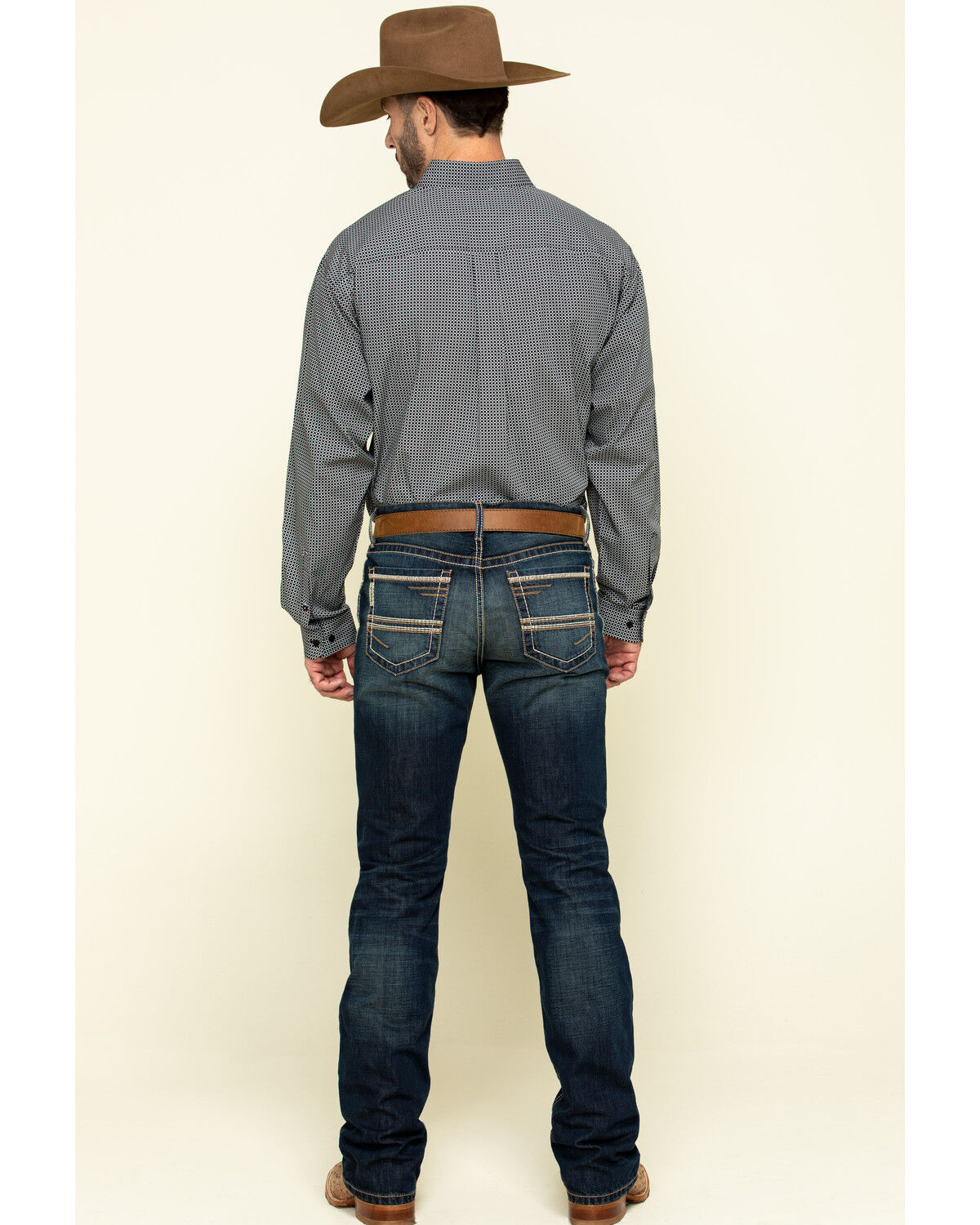 Image #5 - Cinch Men's Ian Dark Wash Slim Bootcut Rigid Denim Jeans, Indigo, hi-res